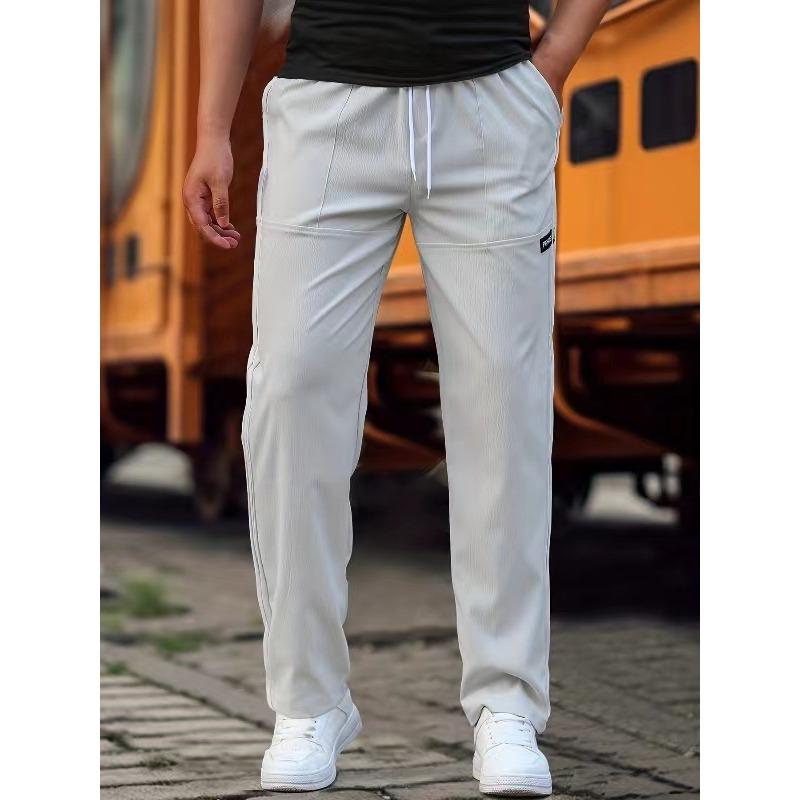 Men's Lightweight Pants Casual Loose Sports Trousers Men Casual Thin Straight Leg Pants Male Fashion Outdoor Joggers Pants