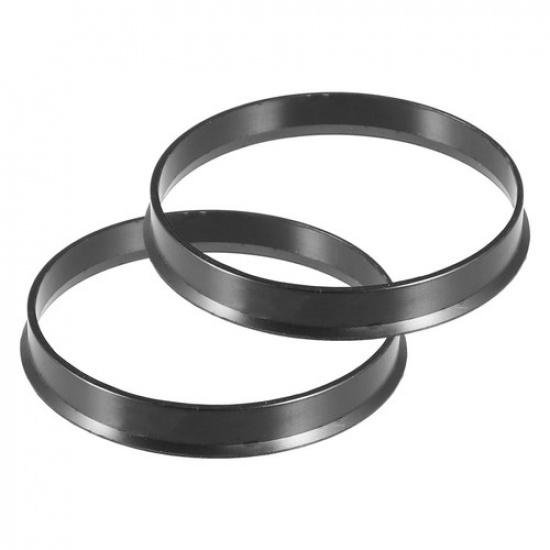 70.1mm OD to 66.1mm ID Universal Car Hub Centric Rings Plastic Black - Pack of 4