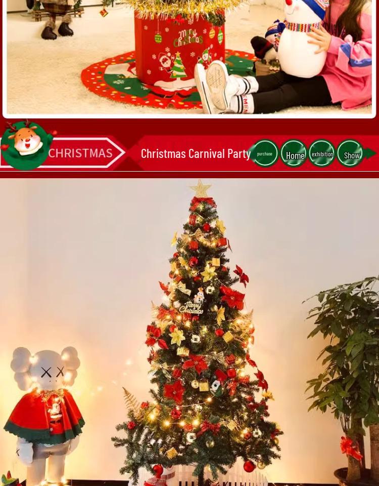 1.5/3M Green Christmas Tree Set for Home Decor - Large & Small