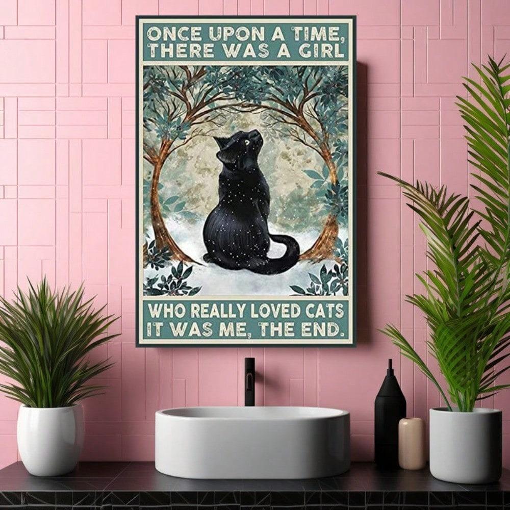 Metal Cat Wall Art Vintage Pub Decor Retro Rustic Tin Sign Poster