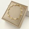 1pc Exquisite Enamel Daisy Flower Stainless Steel Ladies Bracelet Bohemian Style, Vacation Fashion Accessory