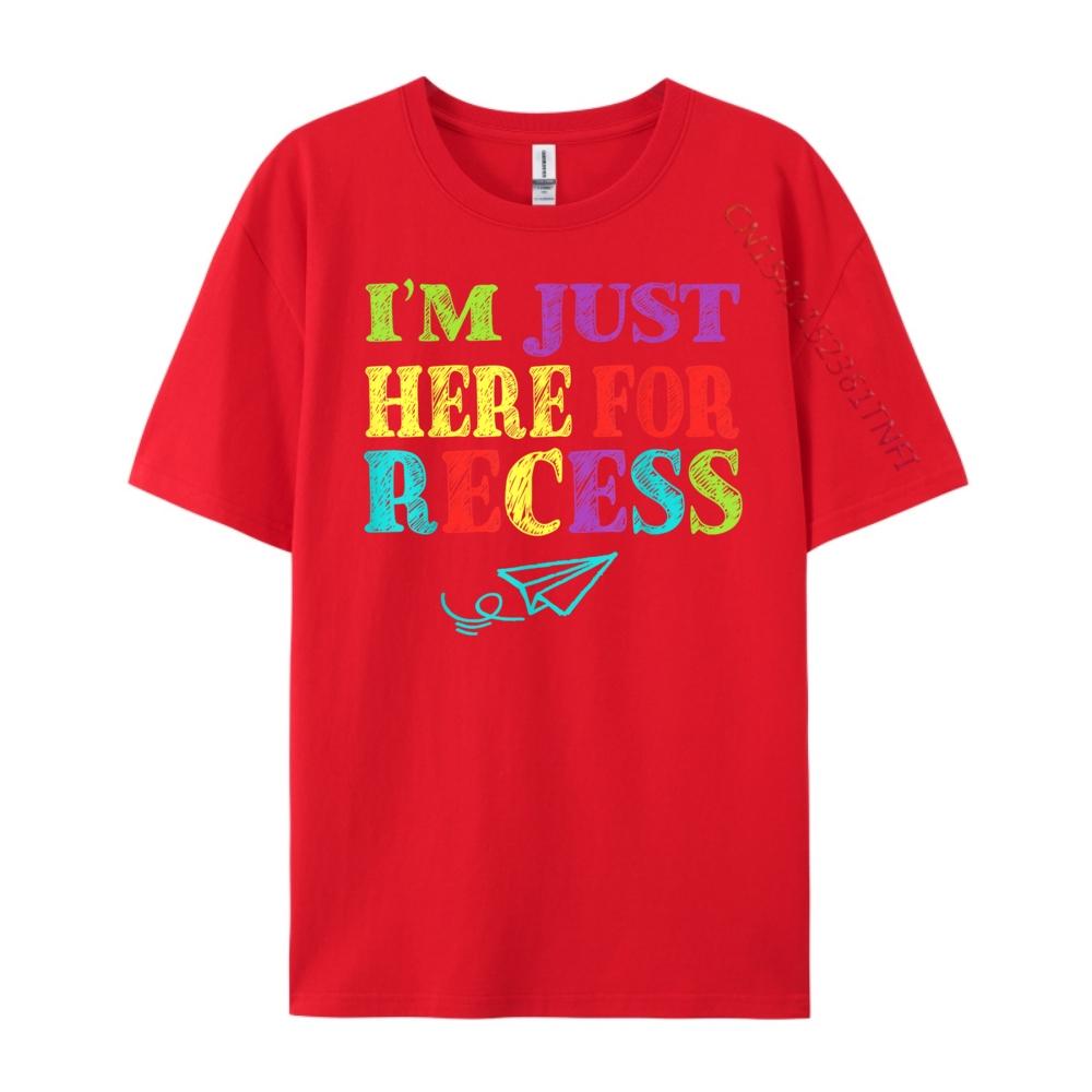Im Just Here For Recess Funny Back to School Mens TShirts Luxury TShirt S
