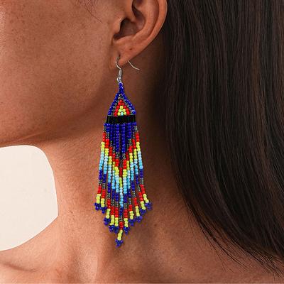 1 Paar böhmische bunte geometrische lange Ohrringe als Ohrring-Accessoires