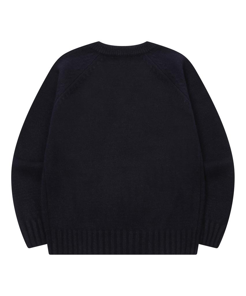 Mucent Noir Raglan V-Neck Knit (3 Colors)