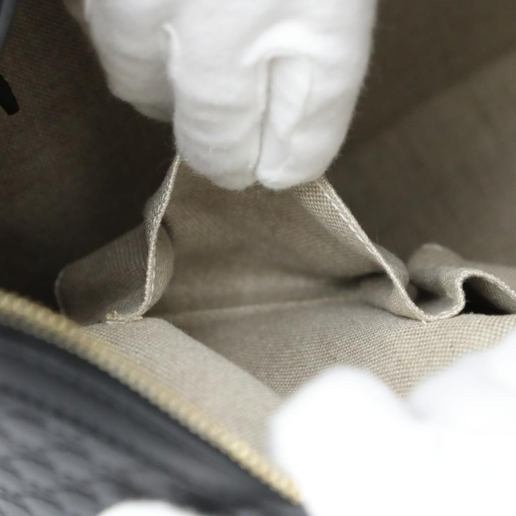 Gucci Guccisima Micro Shoulder Bag Leather Black Women 449732 Used