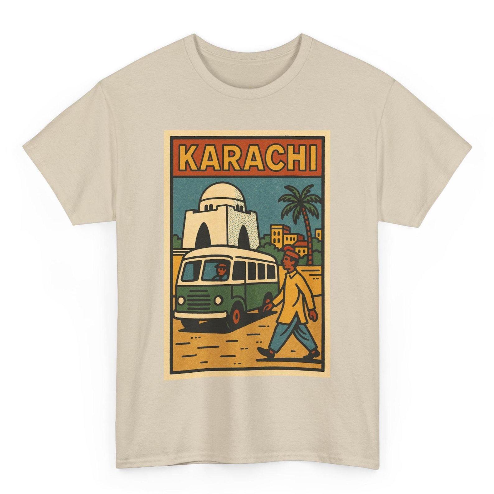 Karachi T-Shirt: Retro Comic Style Pakistani Coastal City Tee S
