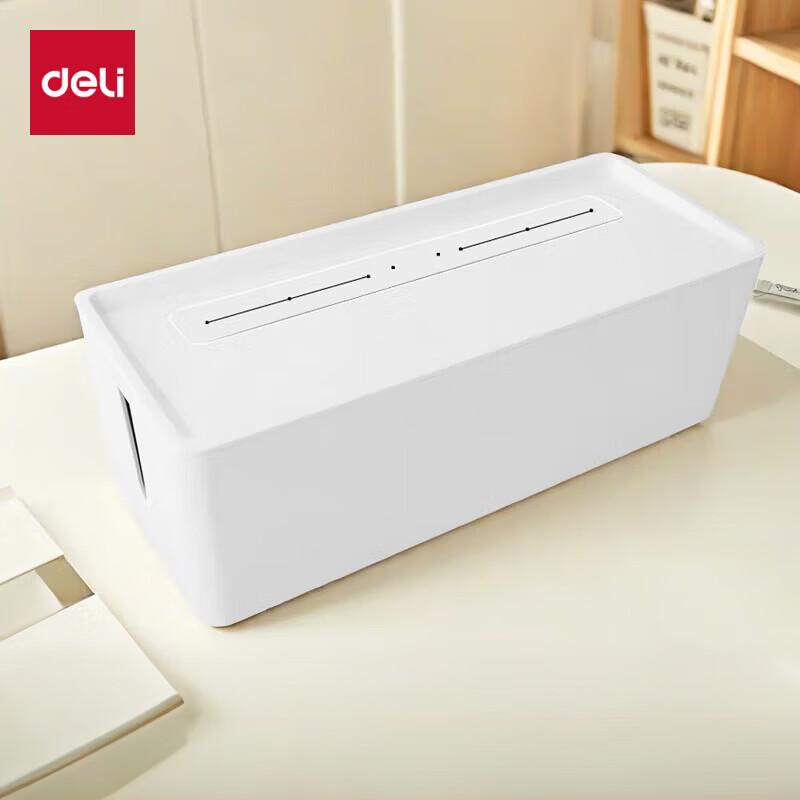 Deli Desktop Cable Management Box for Power Strips CN plug (adapter included)
