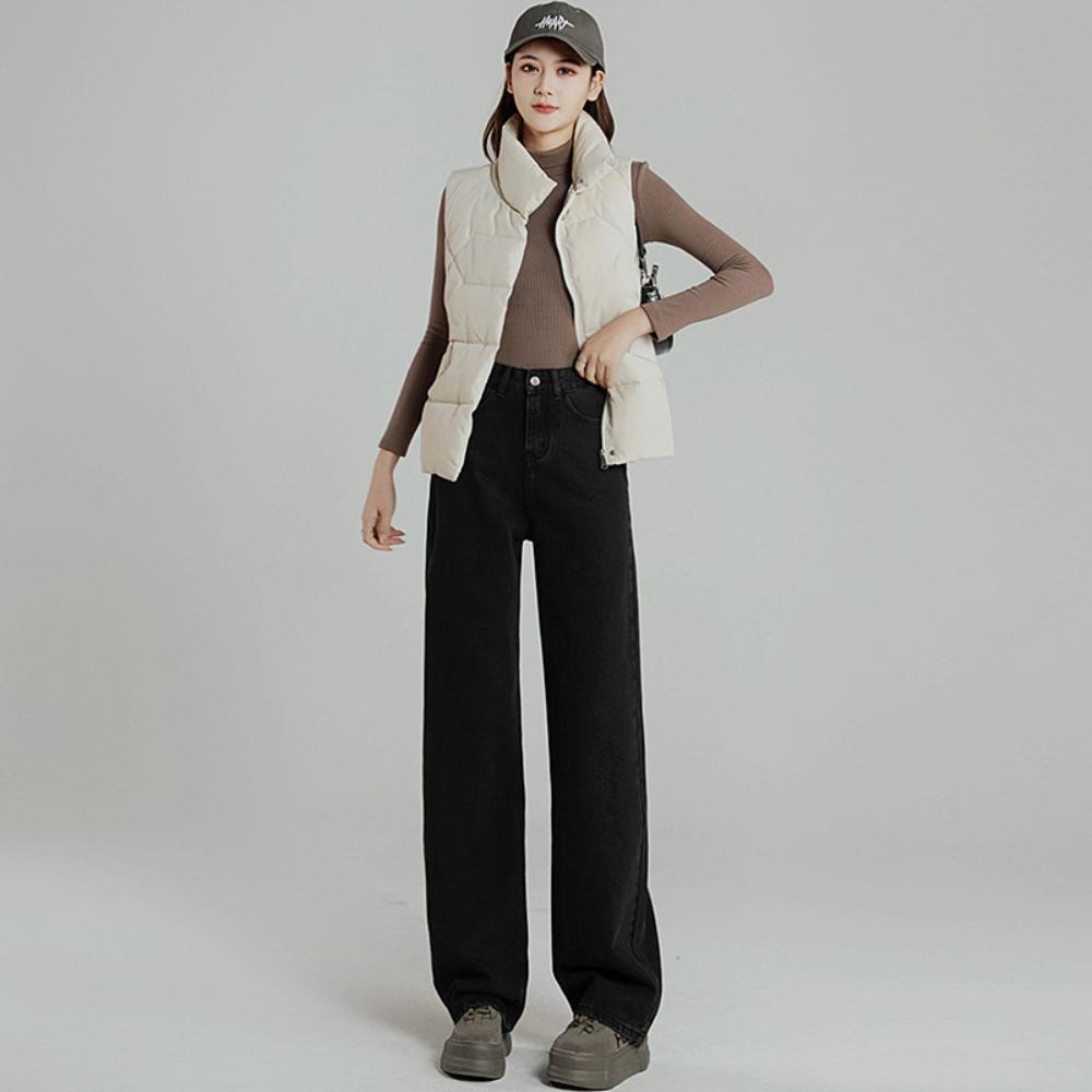 Spice Girl High Waist Versatile Skinny Wide Leg Straight Jeans Women's Autumn and Winter New Fashion Casual Pants