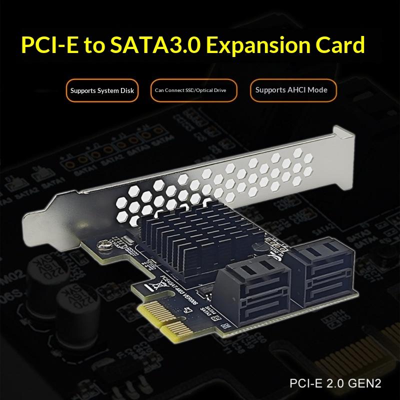 1Pcs 6Gbps Sata 3.0 To Pci-E 1X Adapter Expansion Card 4 Port Computer Card Connectors Sata Iii Pcie Card
