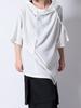 Cut and Sewn Long Fashionable Zip Asymmetric Hooded White F [AS SUPERSONIC] Men's