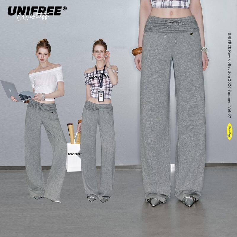 UNIFREE Pleated Straight Casual Pants S
