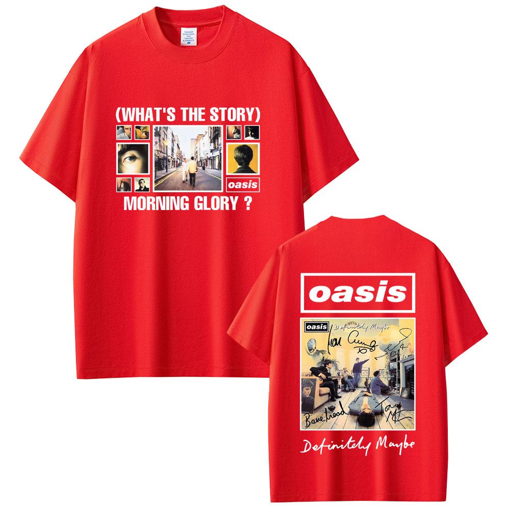 British Rock Band Oasi May Definitely Wear T-shirts for Men and Women, Cotton Casual Retro Short Sleeved Streetwear
