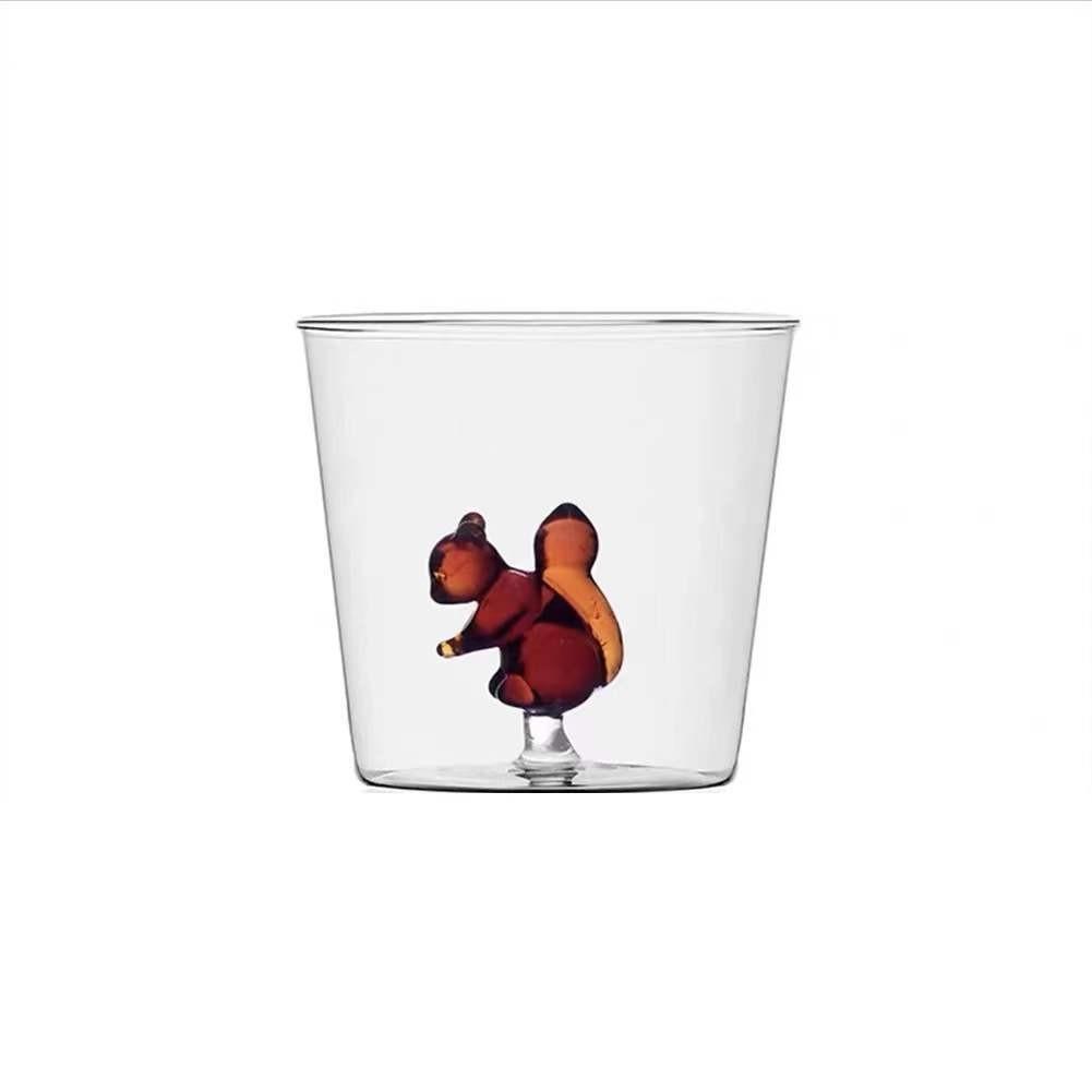 Tredimensionell Djur Tecknad Form Jul Glas Kopp Juice Kall Dryck