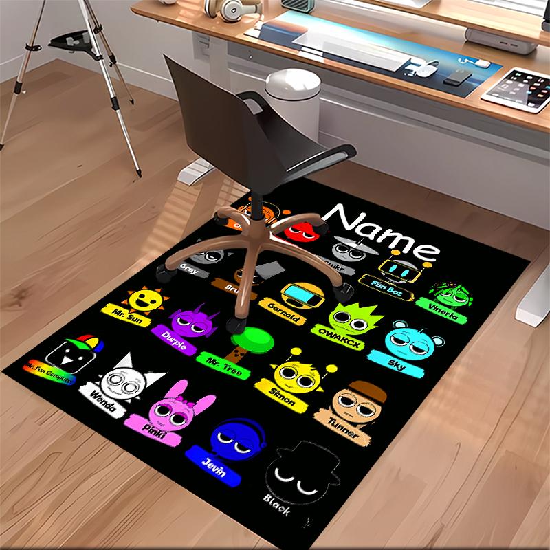 Custom personalization Sprunki themed Print Area Rug - Soft, Washable Non-Slip Indoor Mat,Living Room,Home&Office Decorative Rug