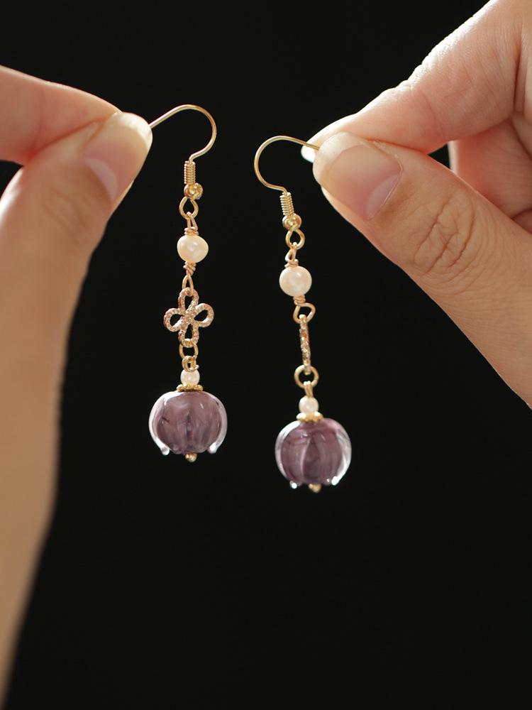 Lily of the Valley Hanfu Pendant Earrings - Ancient Style Cheongsam Accessories for Women