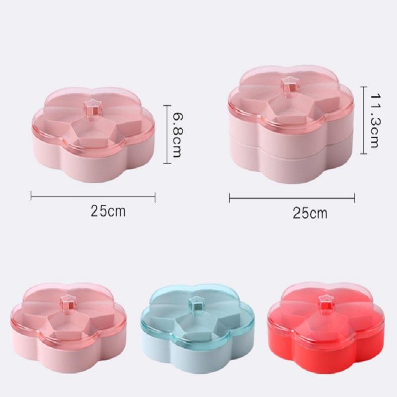 Large Capacity Nut Snack Storage Box, Double-layer Stackable Fruit Tray, Household Food Container, New Year Snack Storage Box