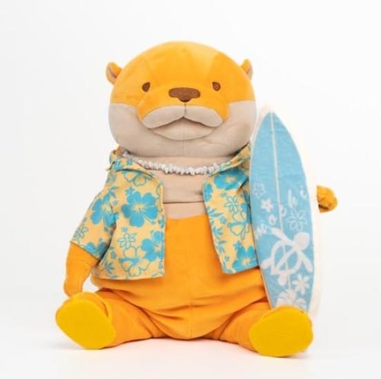 

Morisaka Global Моти Выдра Серфер Оранжевый Большой 22x22x30см Плюшевая Выдра Плюшевая Мягкая Игрушка из Милой Серии Моти, Океан, Лето, Алоха, Серфинг, оранжевый