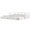 Pull-out Sofa Bed, 78" Convertible Sectional Couch Bed, Modern Wood Couches with Drawers And Slats for Living Room (White)