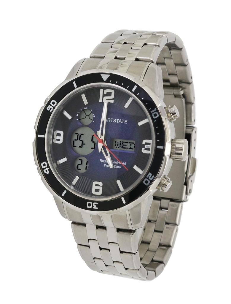Date and Day 10 ATM Water with Light Long Life [ARTSTATE AS3284] Men's Radio-Controlled Watch, Display, Digital/Analog Display, Resistance, Function,