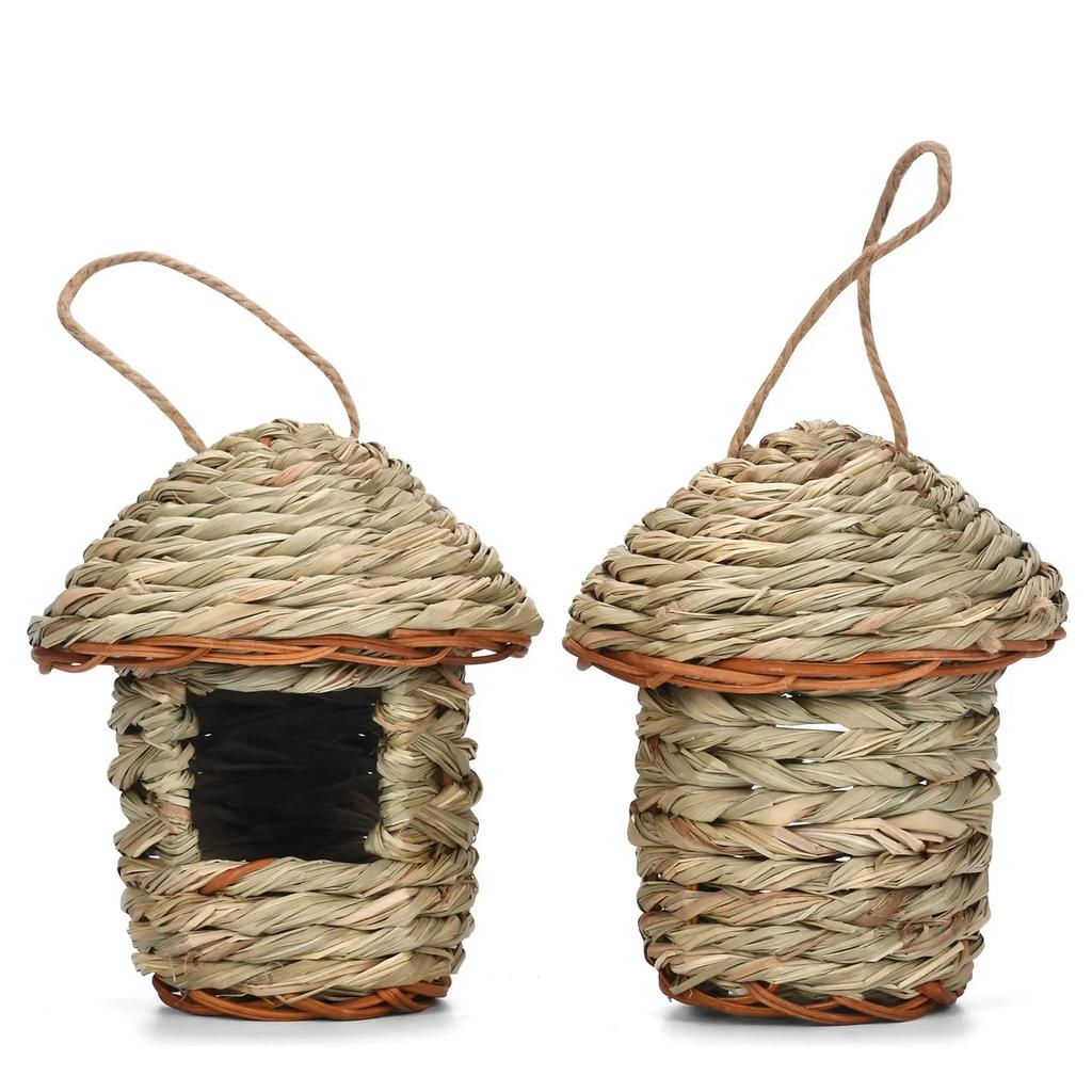 Square Mouth Spherical Woven Hanging Bird's Nest Creative Outdoor Garden Birdhouse Hatching Breeding House Nest Bird Accessories