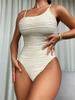 Sexy One Piece Swimsuit Women White Black Cut Out Ribbed Swimwear 2025 Brazilian Bathing Suit Tummy Control Bodysuit Monokini