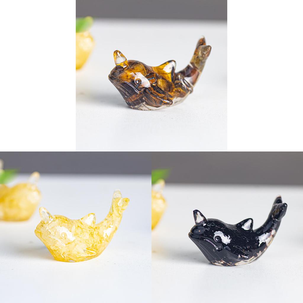 Resin Filled Natural Crystal Whale Figurine With Modern Minimalist Design For Gift Giving