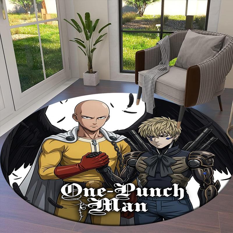 Onepunch Man Round Area Rug Carpet Rug For Living Room Bedroom Sofa Playroom Decor Nonslip Floor Mat