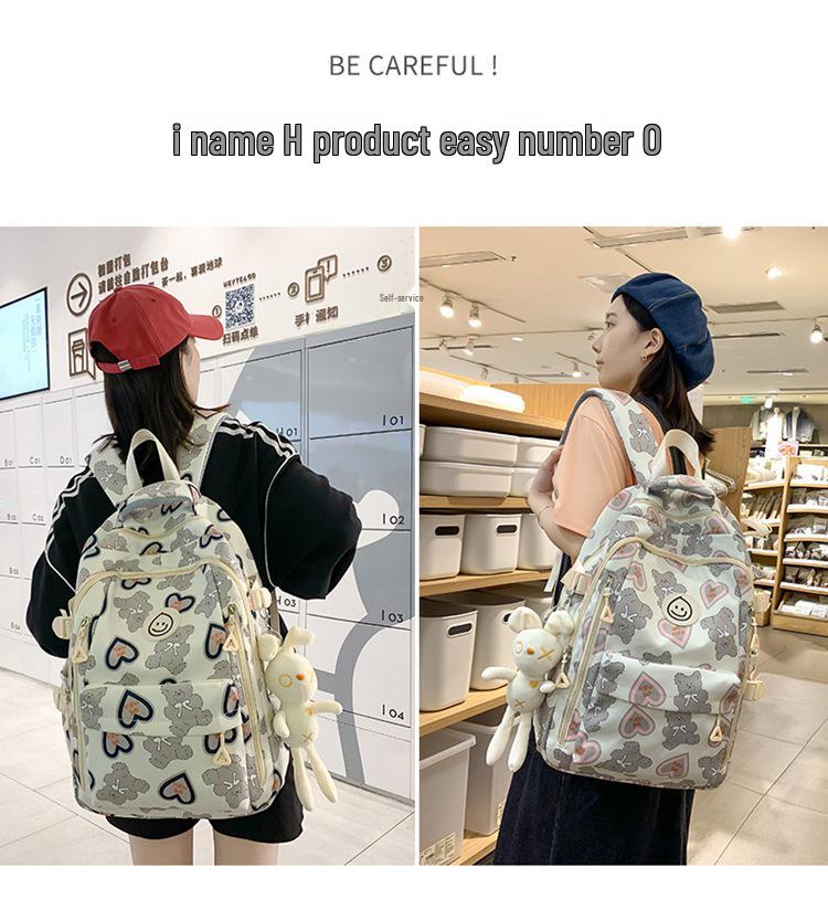 Large Capacity Cute Backpack for Girls - Suitable for Middle & High School Students, Grades 3-5, Double Shoulder Travel Bag