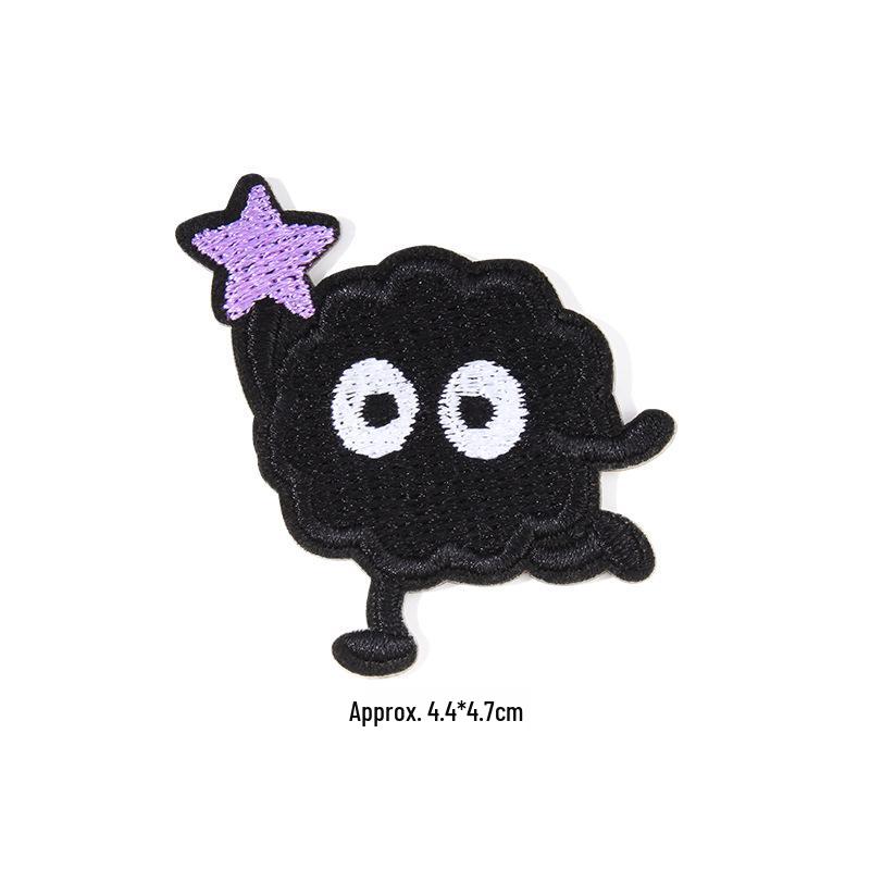 Self-Adhesive Black Embroidery Patch for Clothes Repair and Decoration