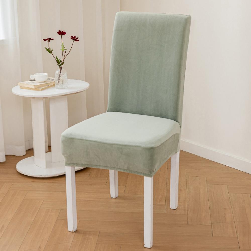 

Elastic Thickened Silver Fox Fleece Chair Cover Dustproof Universal Fit for Office Restaurant Hotel 1pc