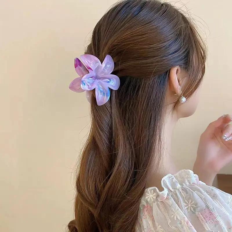 Flower Hair Claw Clip for Women Fashion Hair Clips Crab Clamp Barrettes Girls Hair Accessories Summer Shark Hairpin Headwear 1pc