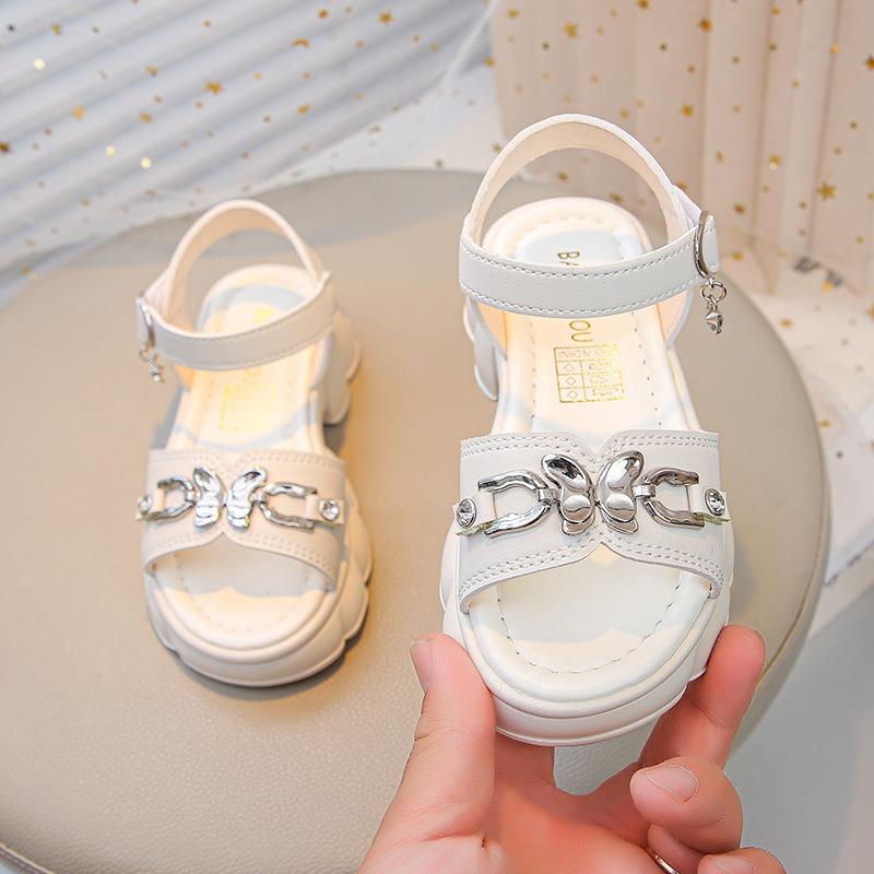 Cool Sandals for Girl Soft-Sole Height-Increasing Casual Sandals for Outdoor Wear Butterfly Graphic Cute Girl Shoes