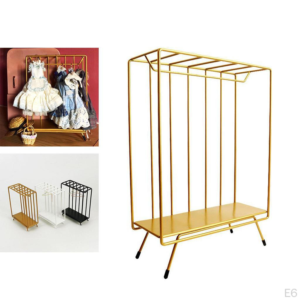 1/6 Dollhouse Metal Clothes Rack Simulation Bedroom Furniture Supplies