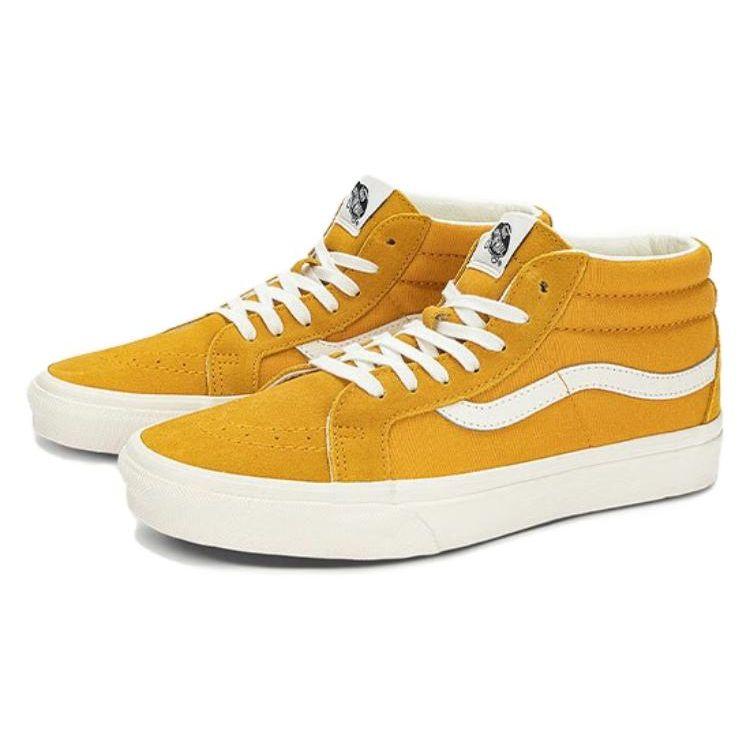 Vans Sk8 Comfortable Fashion Versatile Mid-Top Skate Shoes Unisex Skate Shoes Yellow VN0A391FDVR