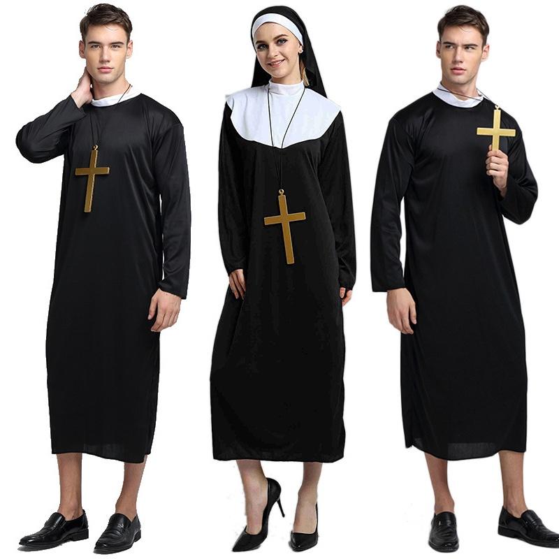 Captivating Priest Costume Robe With Classic Godfather Style For Memorable Halloween Celebrations