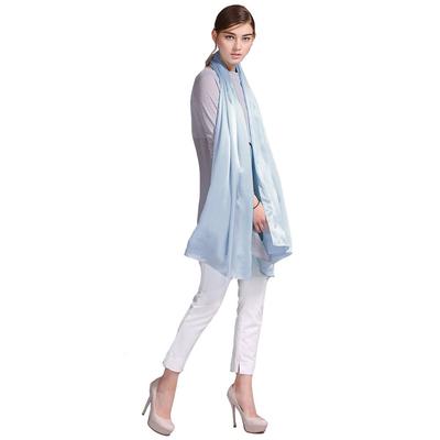 [SIXIULIYU] 100% Silk Satin Long Scarf, 55x180cm, Women's Scarf & Shawl, Winter Wrap (17 Blue)