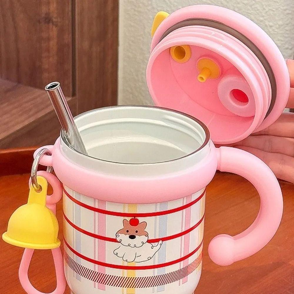 Leak Proof Outdoor Insulated Mug Creative Cartoon Vacuum Flask Cold Beverages Cups Office