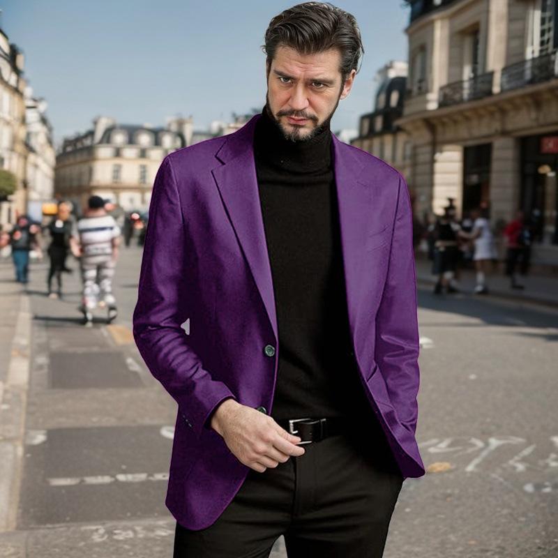 European Casual Men's Plus Size Cardigan Suit - Japanese Korean Style Formal Jacket