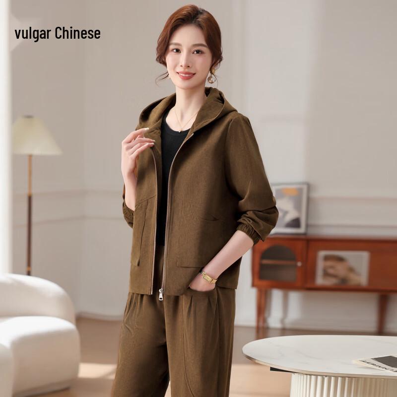 Женский модный спортивный костюм с капюшоном Весна 2026 5XL