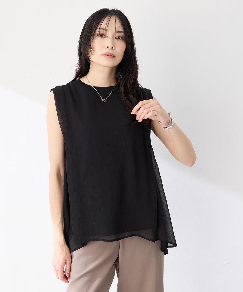 AC by Alpha Cubic Sheer Tuck Tunic Black Women's Top, 351651,