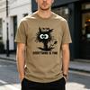 Im Fine Everything Is Fine Graphic T Shirt Funny Cat Print Unisex Soft Cotton Crew Neck Short Sleeve Trendy Casual Tops