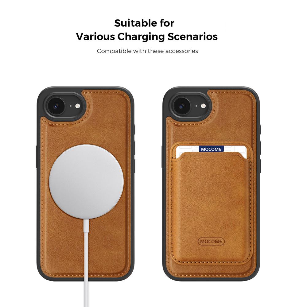 KEYSION Luxuriöse Retro PU-Lederhülle mit MagSafe für iPhone 17e 16e Magnetische stoßfeste Handy-Rückseite für iPhone 16e 17e 2026