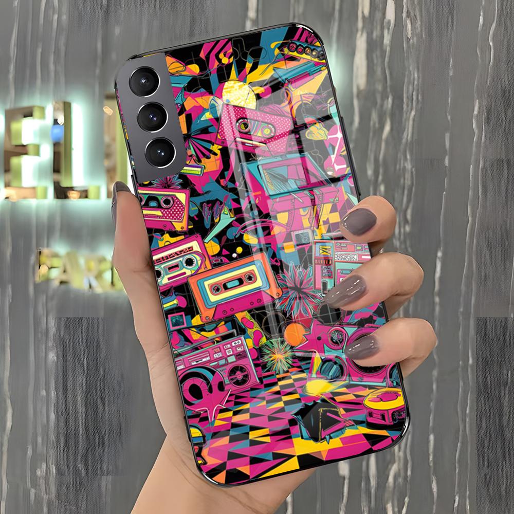 

Vintage Cassette Tape Retro Style Phone Case For Samsung S26 S25 Plus S20 S20 Plus S22 Ultra S23 FE S21 Plus S21 Ultra Glass Cov Samsung S20 Ultra