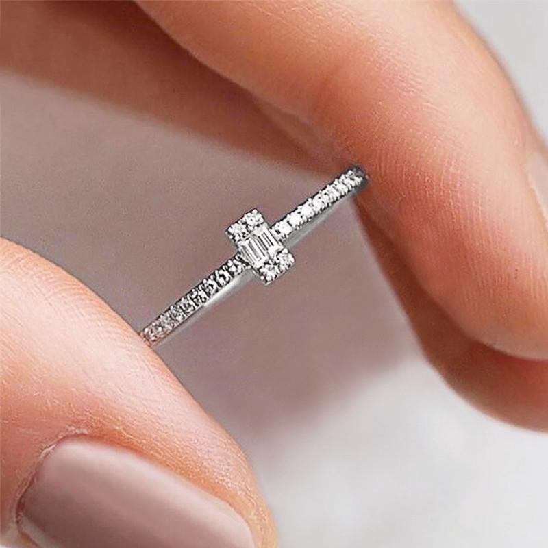 Huitan Delicate Girls Finger Rings with CZ Party Daily Wear Fashion Versatile Accessories for Women Minimalist Gift Jewelry