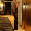 Black Lace Spaghetti Strap Dress Women Sexy See Throught Splice Maxi Evening Party Dress Elegant Slim Sleeveless Vestidos