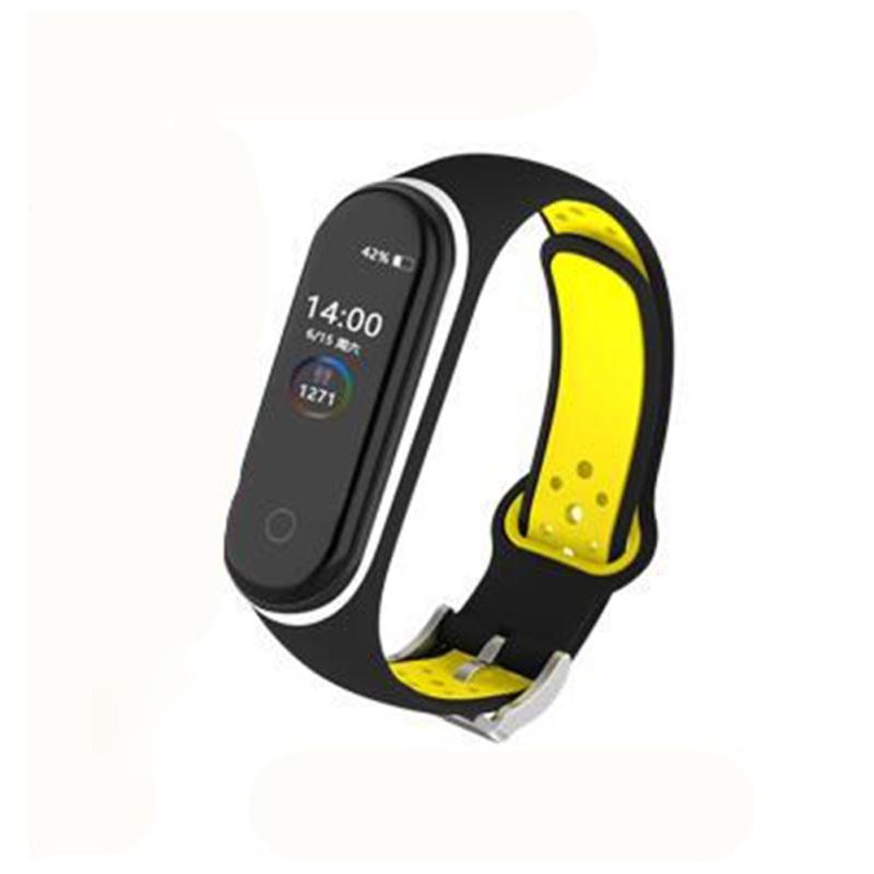Çift Renkli Yuvarlak Delikli Watch Band Tokalı Bilek Kayışı XIAOMI MI Band için Yedek Bileklik