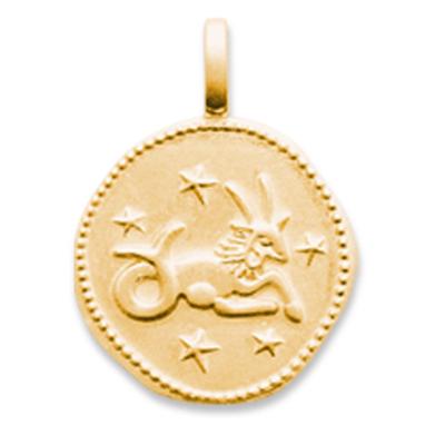 [Q8182] - Gold Plated 'Capricorn' Pendant - 16 Mm