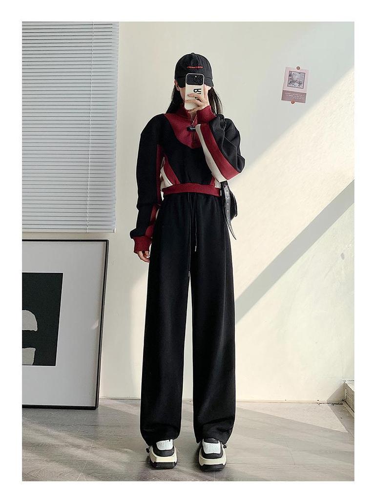 2024 Autumn/Winter Women's High Waist Wide Leg Cotton Sweatpants
