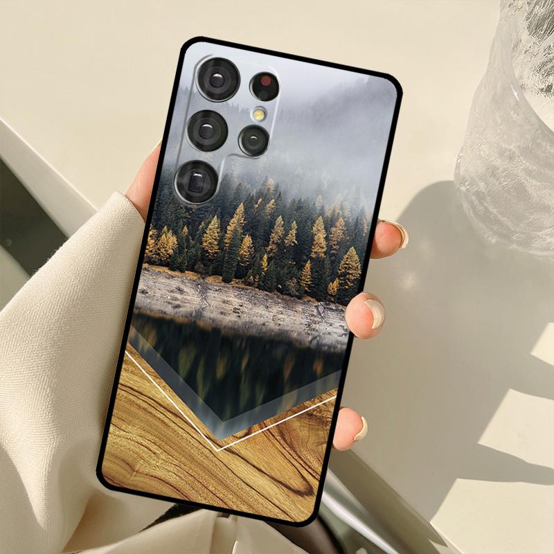 Forest Geometry Wood Nature Phone Case For Samsung Galaxy S20 FE S21 FE S22 Ultra Note20 Note10 S8 S9 S10 Plus Cover