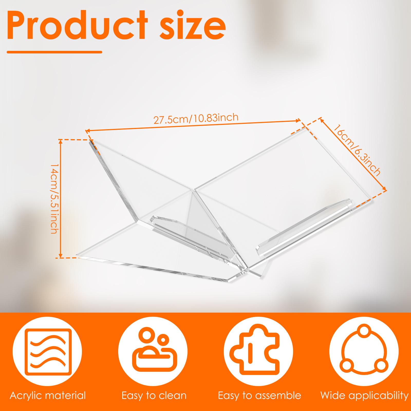 

Book Stand Acrylic X Shaped Cookbook Stand Transparent Open Magazine Display Stand Desktop Storage Rack for Books Reading Rack